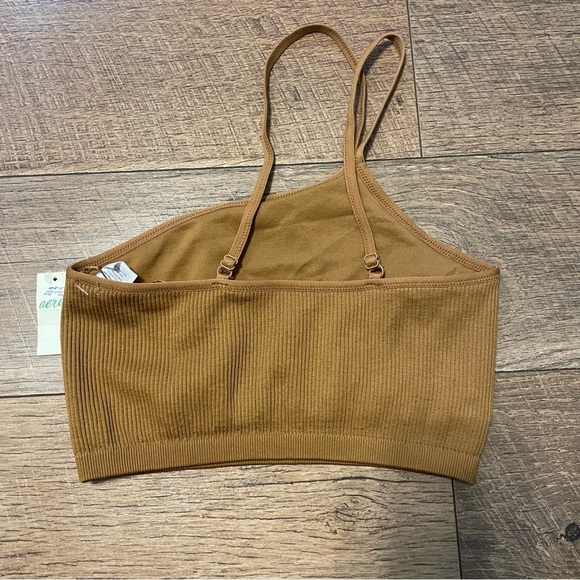 Aerie Brown/Burnt Orange One Shoulder Stretchy Cropped Tank Top. D5 - Picture 3 of 3